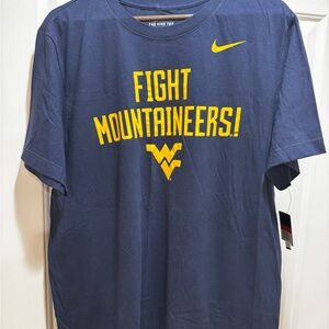 Nike Men's Blue and Yellow Mountaineers Tee NWT XL